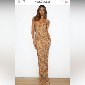 Hello Molly Party Mood Gold Sequin Dress